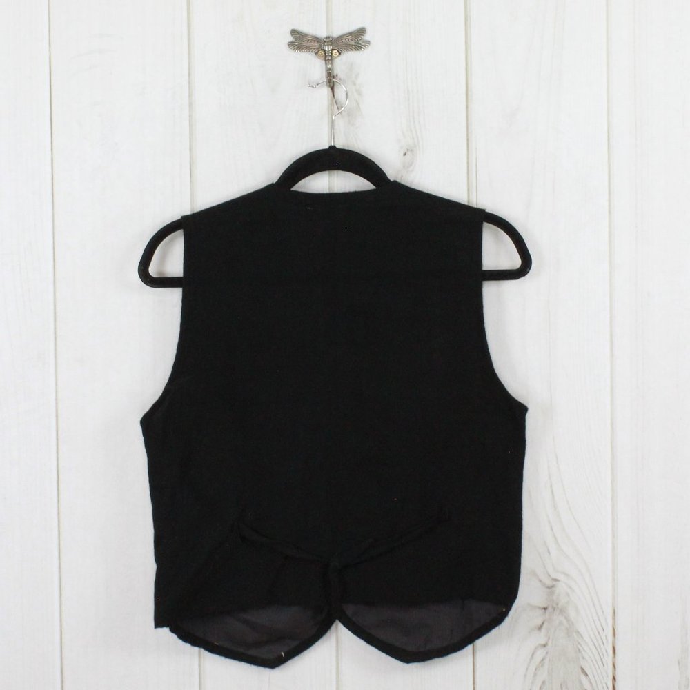 Vintage Inca Marka Peguche White Printed Handcrafts Wool Hand Made Vest Size L - Picture 8 of 9